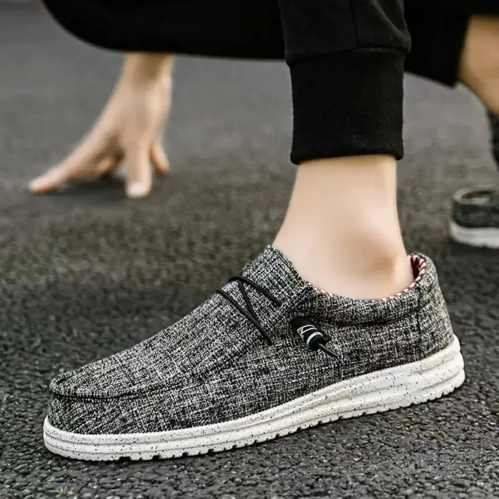 Men's Fashion Canvas Loafers Comfortable Lightweight Breathable Men's Casual Shoes Flat Slip-on Driving Shoes Man 2025 — image 4