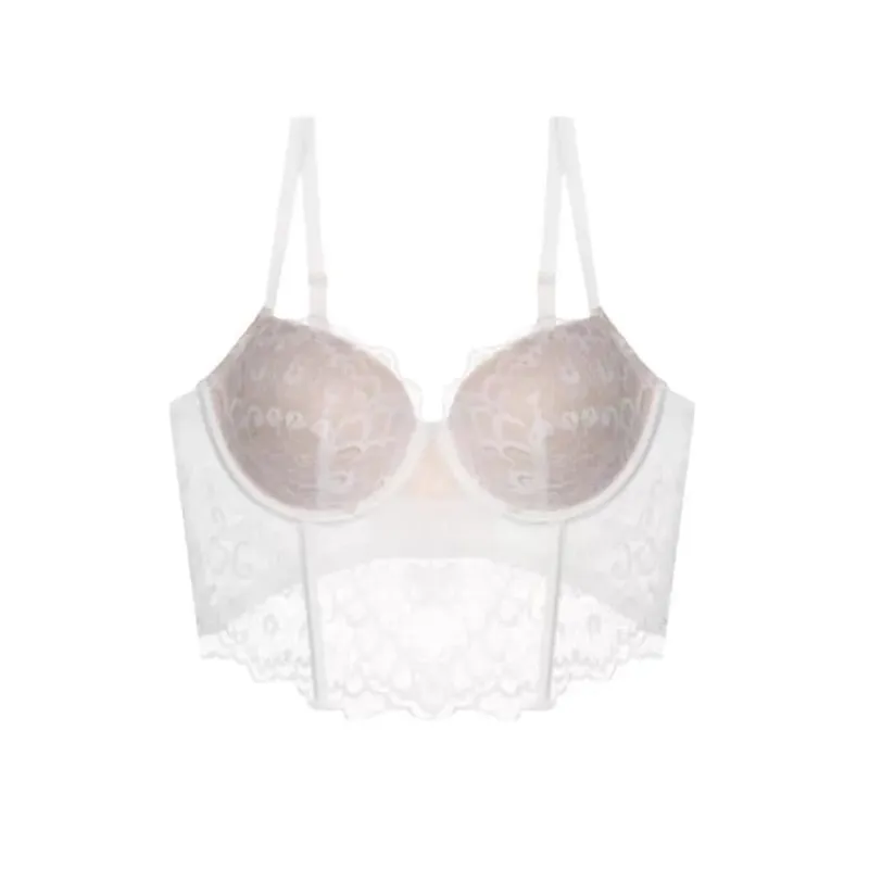 Sexy Women French Lace Fishbone Bra Soft Underwire 3/4 Cup Push Up Anti Sag Side Breast Shaper Comfort Daily Lingerie — image 2
