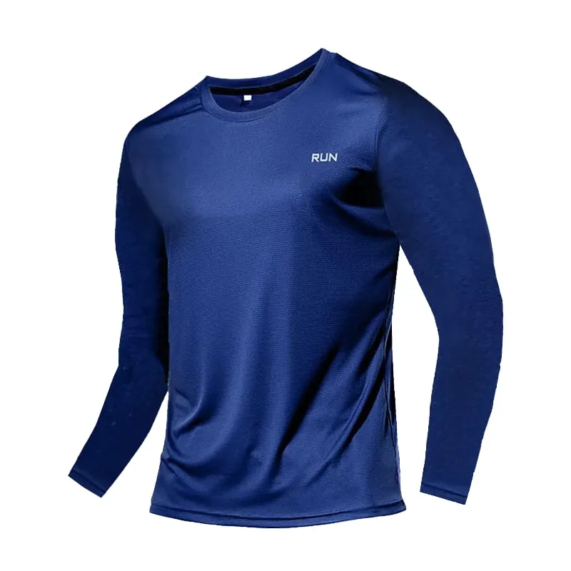 Men's Long Sleeve Quick Dry Sports T-Shirt UPF 50+ UV Protection Breathable Running Fishing Outdoor Workout Tee