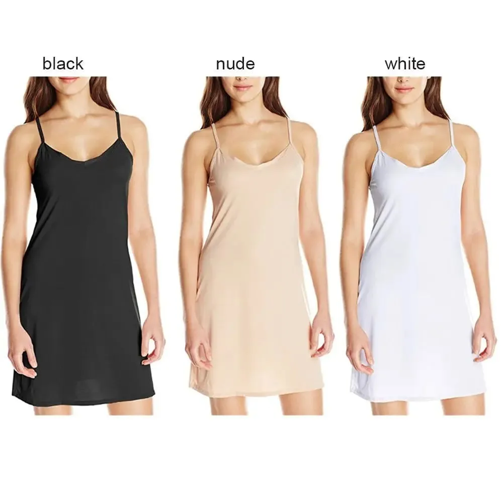 Womens Solid Color Backless Short Dress Sling Dress Slip Under Dress Sleeveless — image 5