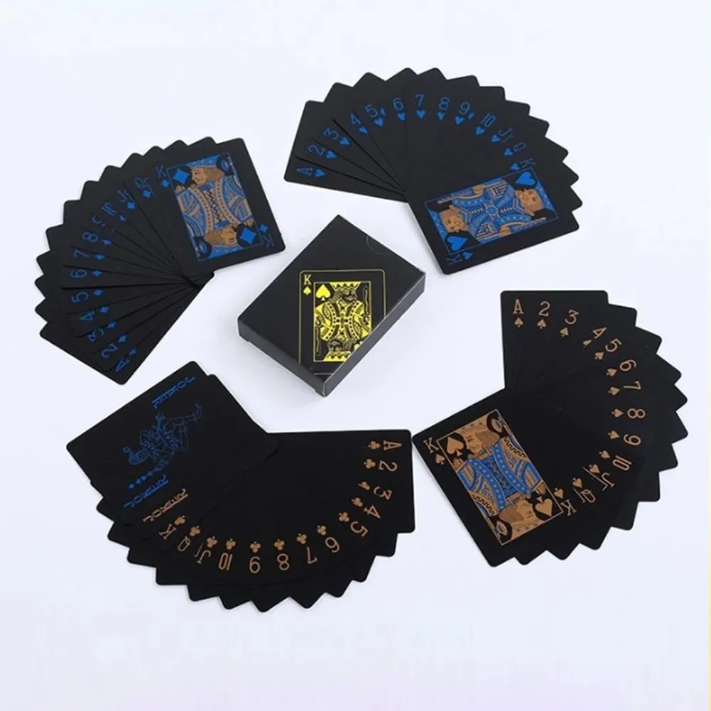 Playing Cards Game Poker Cards Board Child Kid Toy Waterproof Plastic PVC Black Blue Red Yellow Green Deck Card High-end Classy — image 9