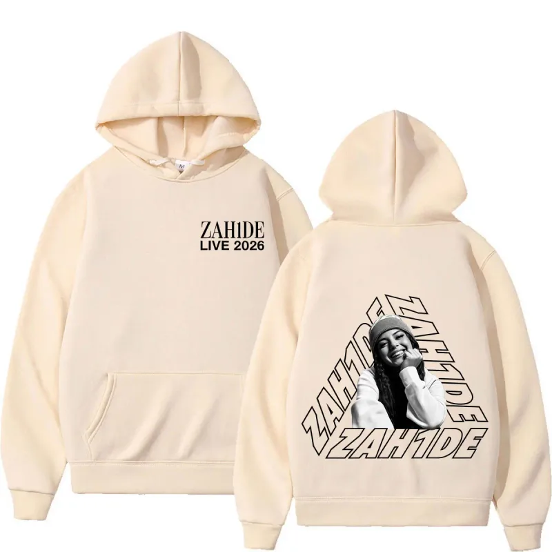 Singer Zahide Tour 2026 Merch Graphic Hoodies Men Women Fashion Autumn and Winter Hip-hop Loose Casual Vintage Sweatshirts Tops — image 7