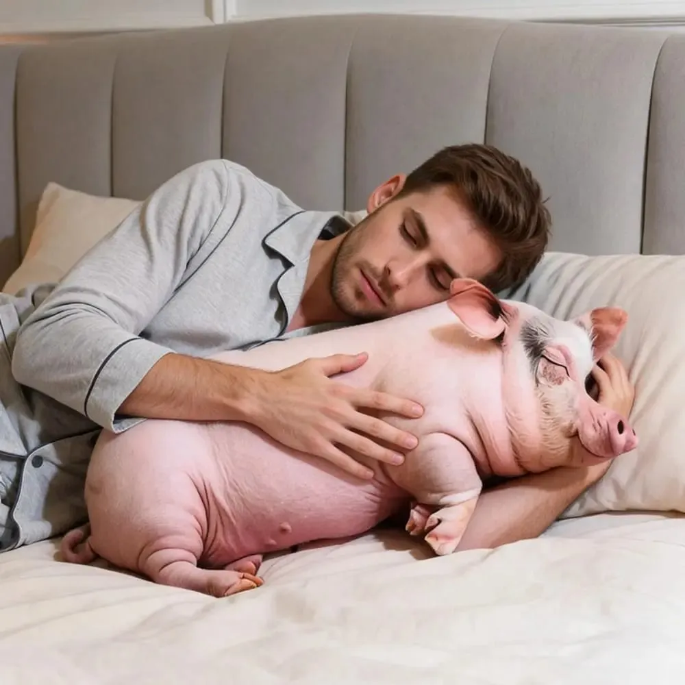 Plush Material Animal Body Pillow 40cm Size PP Cotton Filled Animal Cushion Doll Toys Cute Design 70cm Pig Keychain For Men — image 4