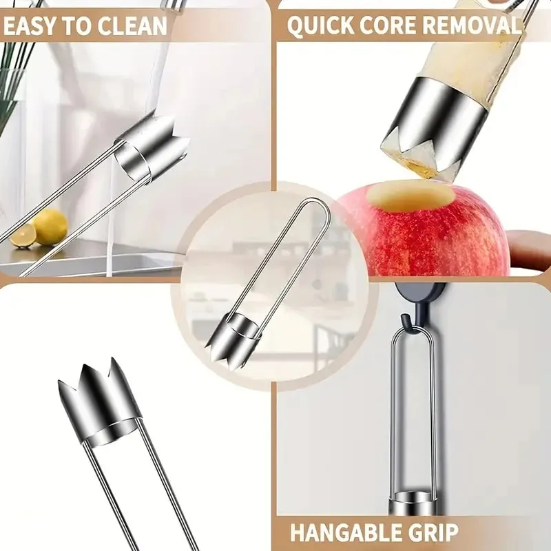 Stainless Steel Fruit Vegetable Corer Efficient Core Remover Tool for Apple Pepper Tomato Cucumber Easy Home Kitchen Gadget — image 5