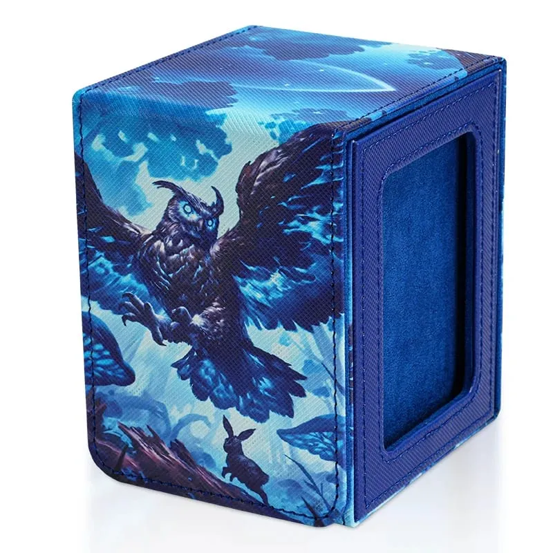 Card Deck Box for Pattern Print Cards with Display Window Hold 100+ Double-Sleeved Cards PU Leather Card Box Fits TCG Cards — image 7
