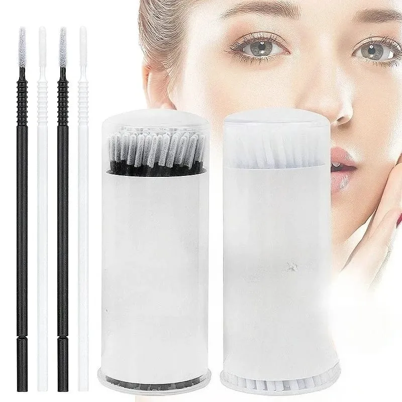 100 Pcs Disposable Spiral Mascara Applicator Lashes Brushes Eyelash Extension Makeup ToolsBrush Handle Microbrush — image 1