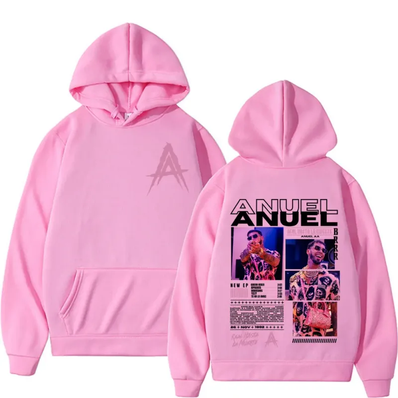 Rapper Anuel AA Real Hasta La Muerte Album Tour Hoodie Streetwear Men Women Vintage Hip Hop Pop Music Hoodies Casual Sweatshirts — image 11