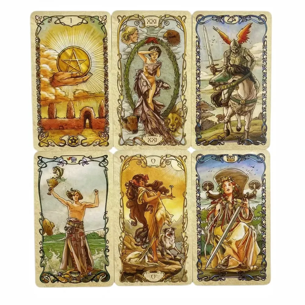 Tarot Mucha Cards Tarot Deck Card Game Toy Tarot Divination Card Game Board Guidance Divination — image 3