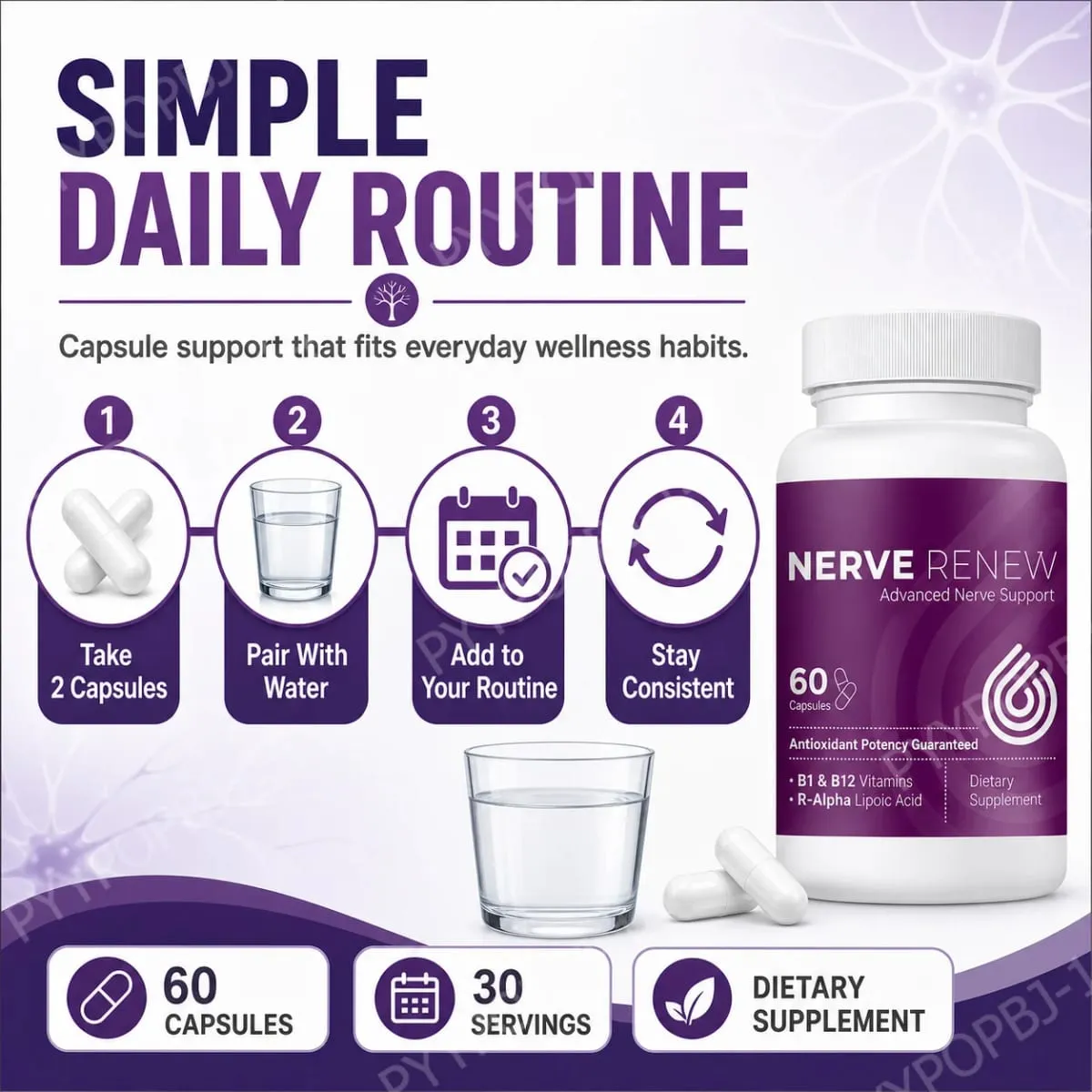 Nerve Renew Advanced Nerve Support Supplement - Natural Relief for Nerve Discomfort with R-Alpha Lipoic Acid & Vitamin B Complex — image 5