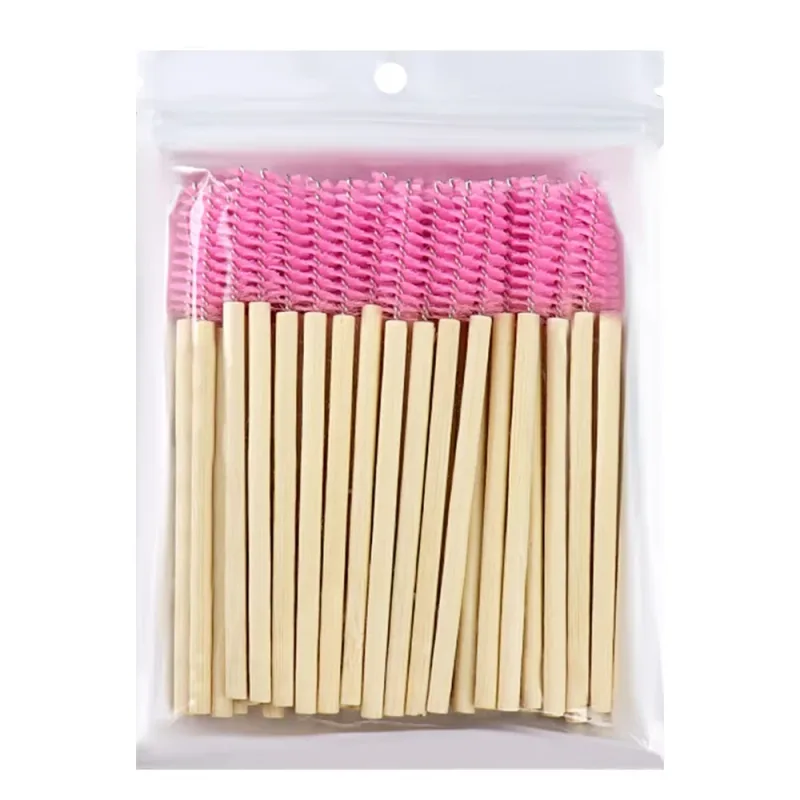 50Pcs Bamboo Handle Eyelash Brushes Mascara Wands Applicator Eye Lashes Extension Brush Eyebrow Spoolie Brushes Makeup Tool — image 8