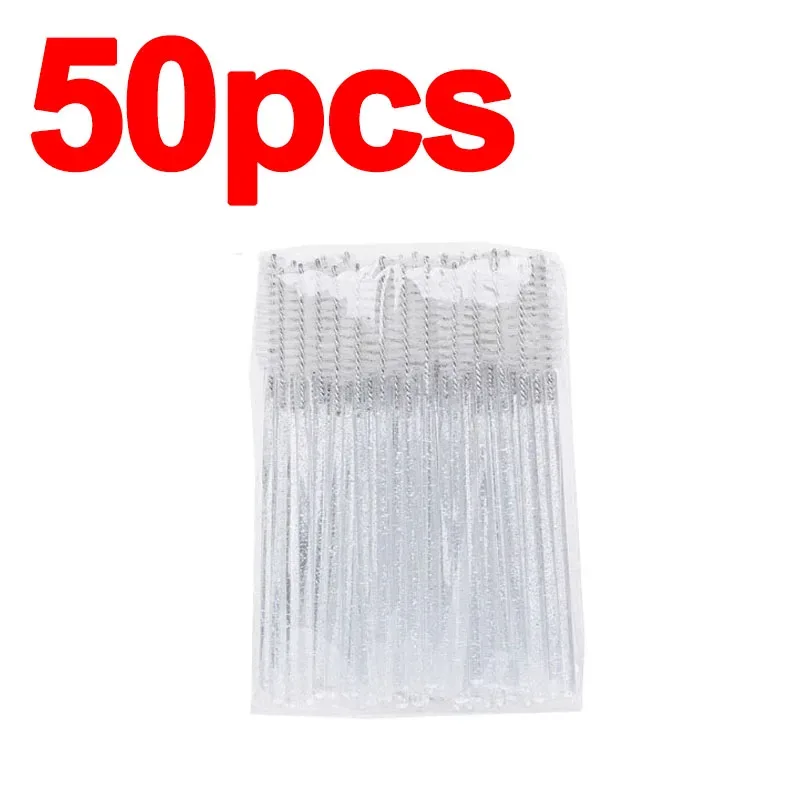 New 50/100pcs Microbrush for Eyelashes Brush Crystal Spoolie Brushes Eyebrow Comb Makeup Beauty Tool for Eyelashes HZS24 — image 11