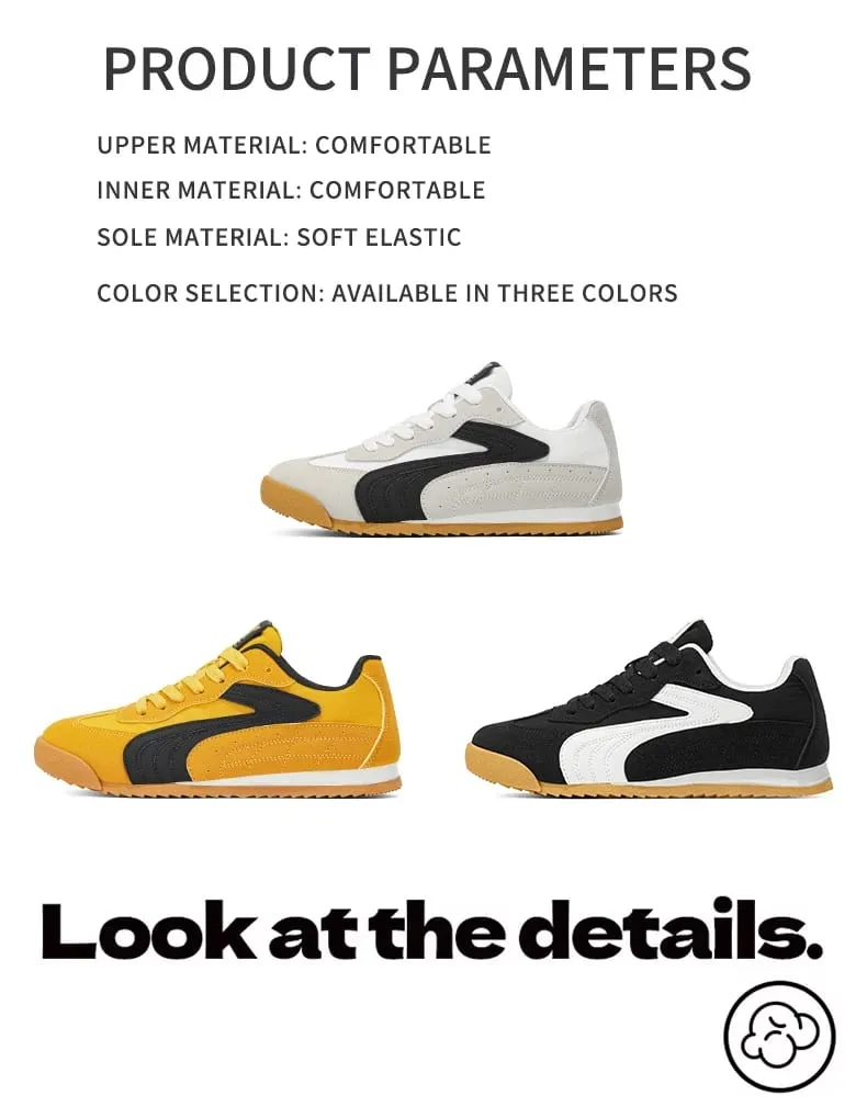 Low-Top Retro German Training Shoes for Men Color-Blocked Breathable Soft-Soled Casual Sneakers