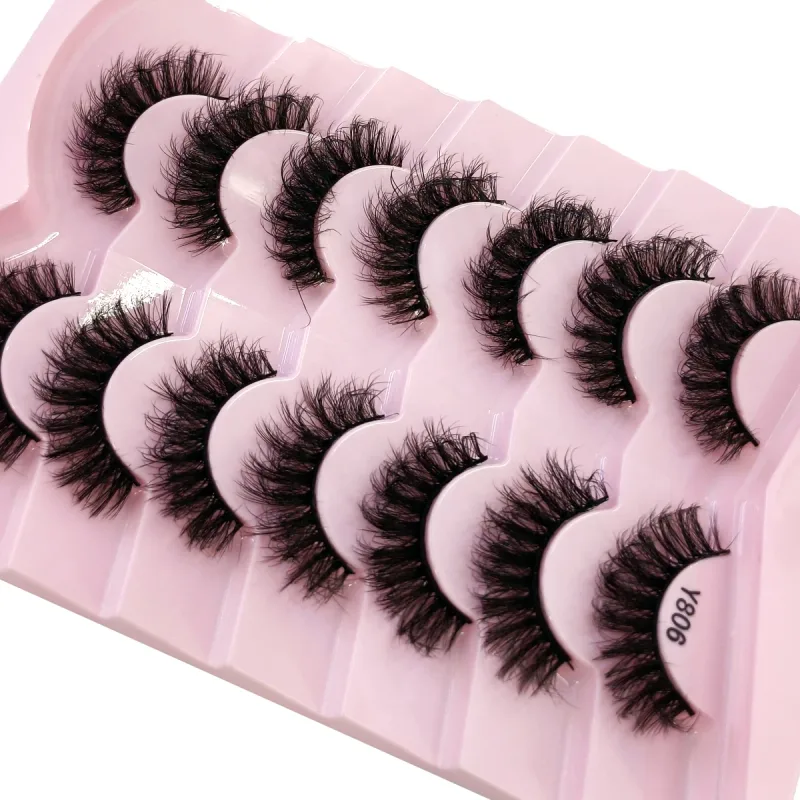 Fluffy Lashes Mink False EyelashesThick Cat Eye Makeup Long Natural Volume 3d Eyelashes Extension Wholesale Mink Eyelashes