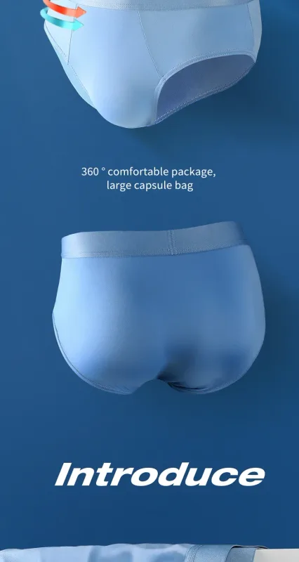 3PCS men's ice - silk underwear. Thin - style for summer, with U - convex briefs. Breathable, solid - colored shorts — image 16