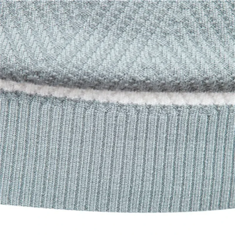 Embroidered Mens Boys Winter Stripe Sweater Thick Warm Pullovers Men's O-neck Basic Casual Slim Comfortable Sweaters — image 6