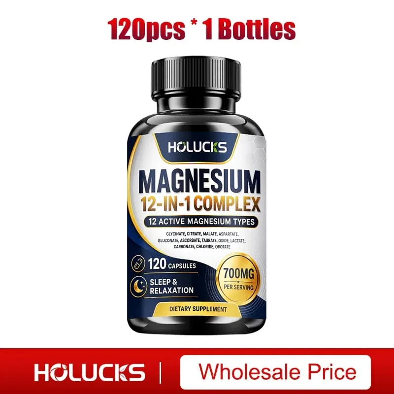 Magnesium Complex 700mg 12 in 1 Supplement Support Heart & Bone Health Aid Relaxation Improve Muscle Strength Boost Immune