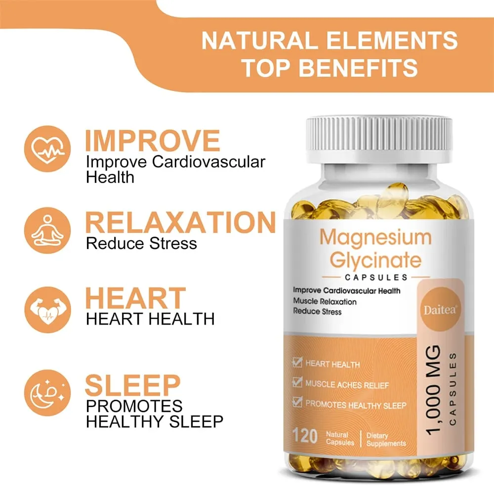 Supplément de glycinate de magnésium avec vitamines pour favoriser un sommeil naturel, réduire le stress et l'anxiété et soutenir la santé des os — image 2