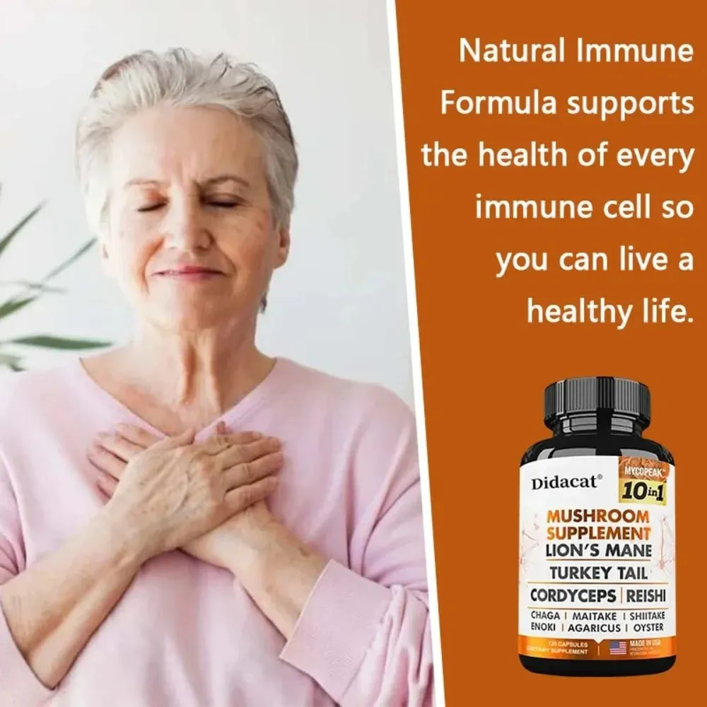 10x Mushroom Complex - Brain Nervous System Health and Memory Supplements Immunity Sleep Energy Mood Support — image 4
