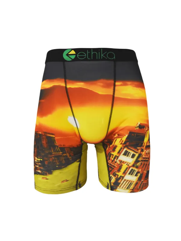 Cueca boxer masculina macia, 1 peça, roupa íntima confortável para o dia a dia, respirável, ajuste elástico, poliéster, leve
