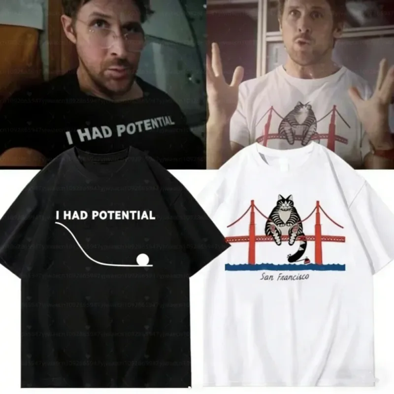 2026 Project Hail Mary - I Had Potential Graphic CAT Men T-Shirt Cotton Unisex O-Neck T-Shirt Men's Women Sweatshirt Men Hoodies — image 4
