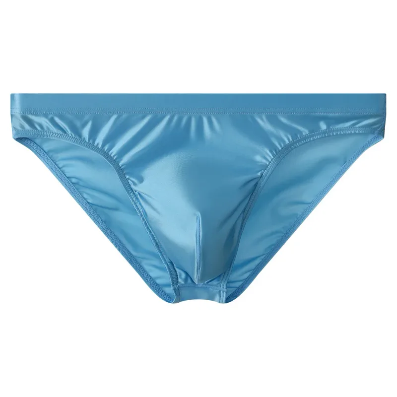 Luksus brun satin herrebikini trusser Høj elastisk linning Glat skinnende underbukser med 3D konturpose Åndbar intimitet — image 10