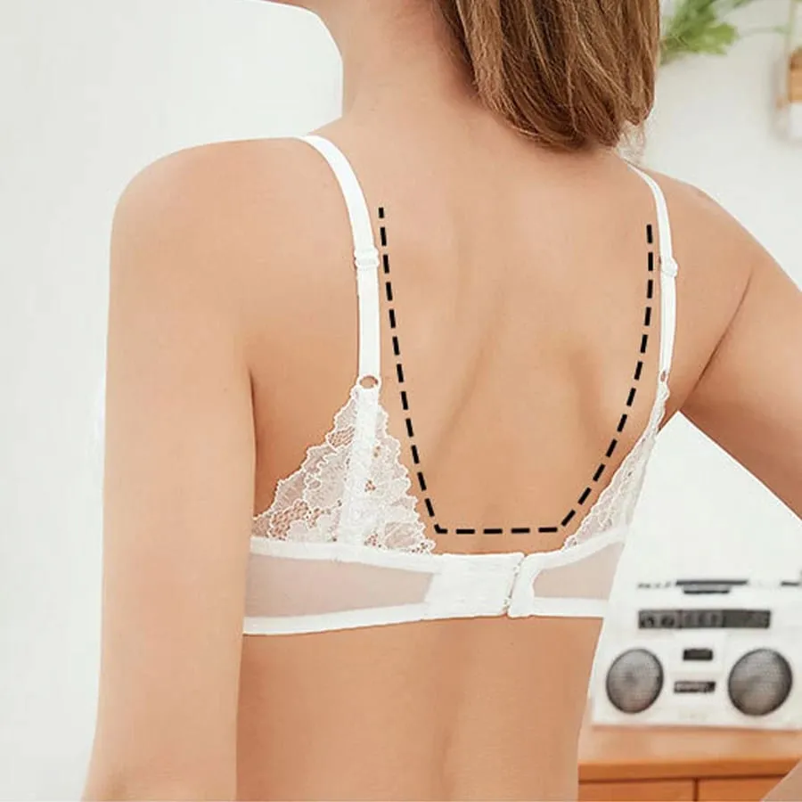 L'bellagiovanna Plus Size Minimizer Bra Set Strappy Caged Lace Lingerie Embroidery Sheer Mesh Bralette Underwire Unlined Bra B-E