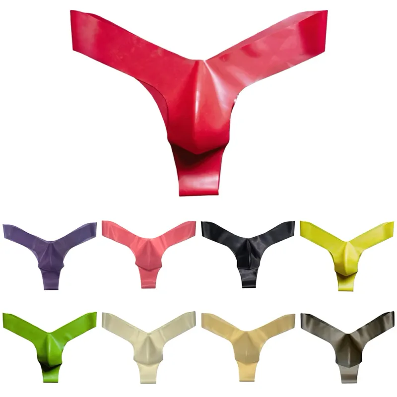 Transparent Latex Thongs For Men Briefs For Men Erotic Underpants Latex Underwear G-Strings Underwear Sexy Lingerie