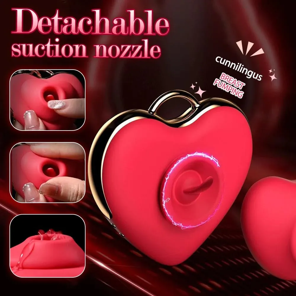 Sex Toys Mini Portable Heart-Shaped Tongue Licking Sucking Massager Powerful G-Spot Clitoral Nipple Stimulator Adult Toy for Women — image 4