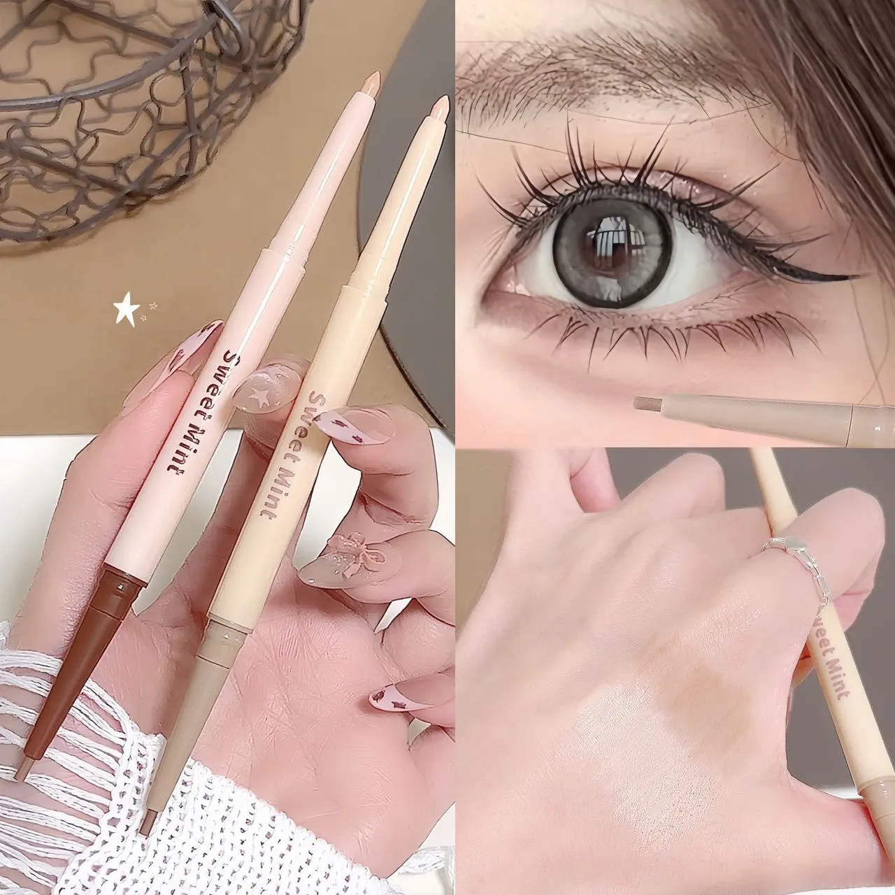 Double-end Under-eye Highlighter Pen Eyeliner Pencil Matte Nude Highlight Bronzer 2 in 1 Shadow Pen Brightening Eye Makeup — image 1