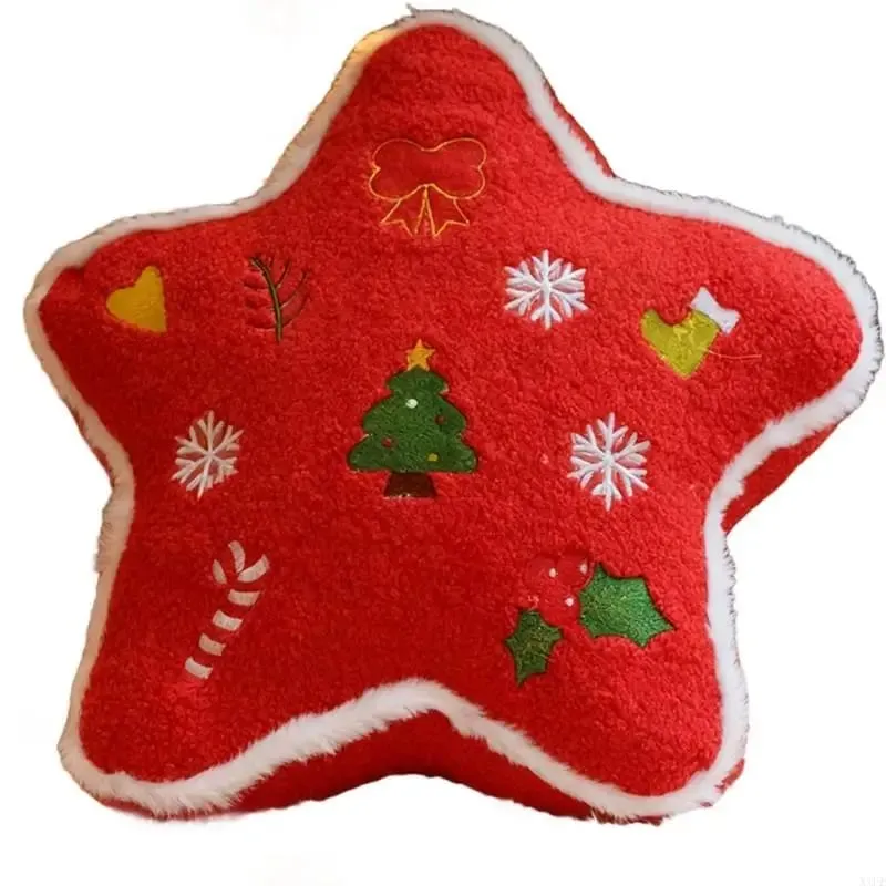 Christmas Decorative Plush Pillow Soft Stuffed Holiday Cushion for Kids Bedroom Sofa Display and Cuddle Support