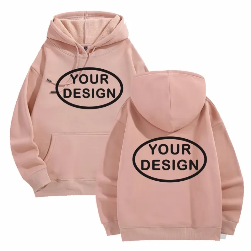 Hoodies Lelaki Dan Wanita Bercetak Tersuai Fesyen Kasual Longgar Pullover Lengan Panjang Bersulam LOGO Baju Sukan Jalanan