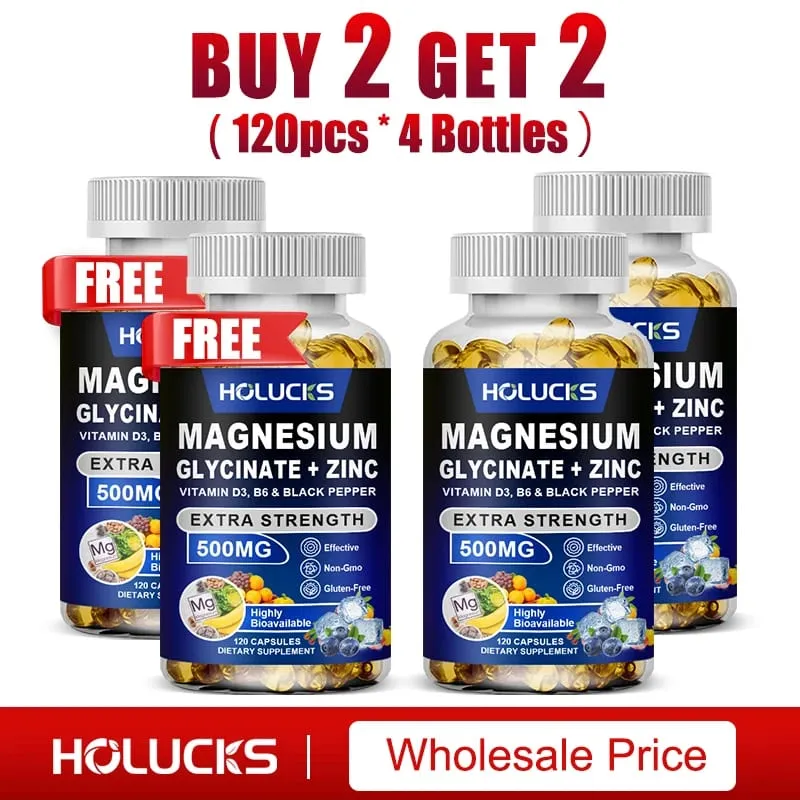 Magnesium Glycinate & Zinc Supplement for Muscle Joint Bone Enzyme & Heart Health Support Immune Relaxation Mood — image 11