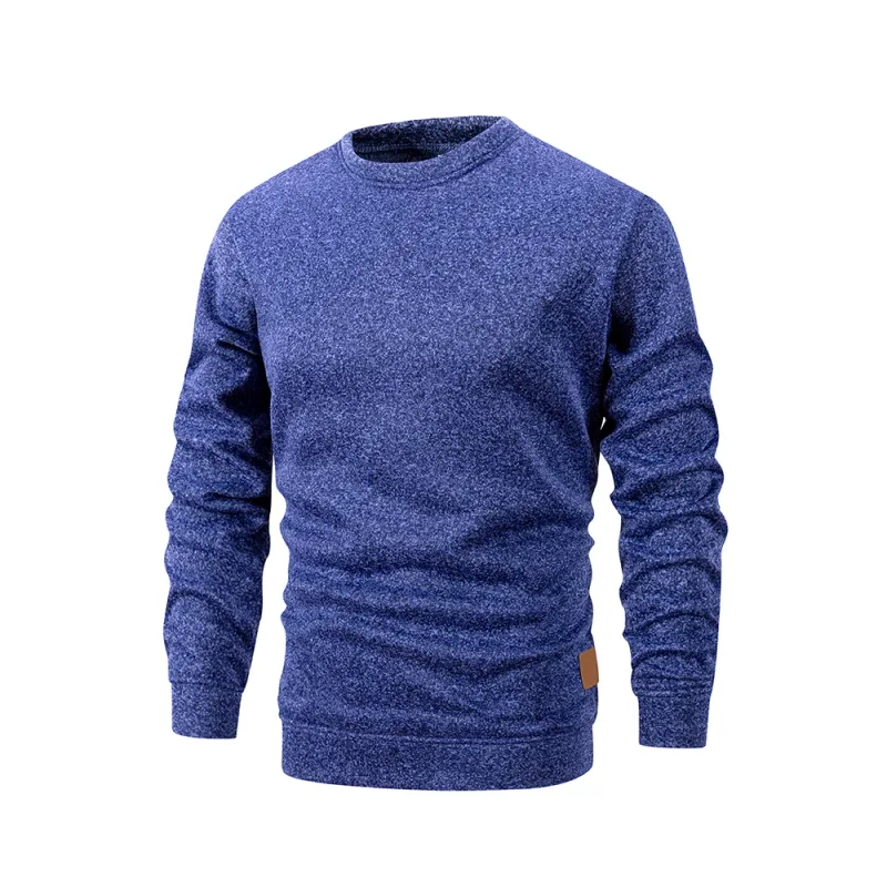 Men's Warm Crew Neck Sweatshirt Fleece Lined Thermal Pullover Autumn Winter Fashion Casual Sweater Loose Knit Long Sleeve Hoodie — image 2