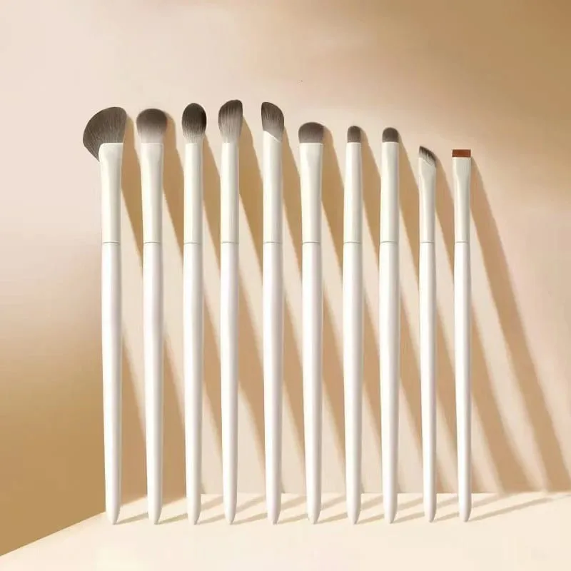 5/8/10Pcs Natural Eye Makeup Brushes Set Detail Eyeshadow Brush Makeup Brush White Ultra Soft Eyeshadow Eyeliner Makeup Tool — image 1