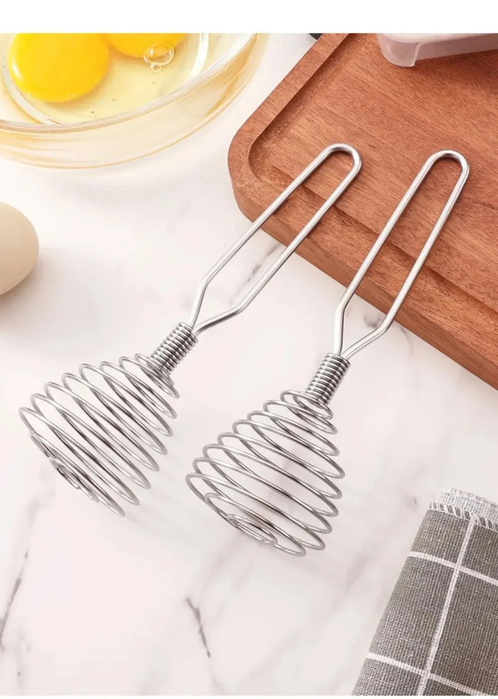Kitchen Accessories Spiral Whisk Stirrer Mixer Stainless Steel Egg Milk Jam Beater Manual Blender Cooking Kitchen Utensil Tool