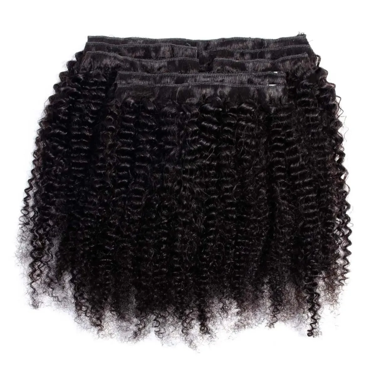 Afro Kinky Curly Clip In Hair Extensions 120G 8Pcs/Set Full Head Natural Black Hair Brazilian Curly 100% Unprocessed Human Hair — image 2