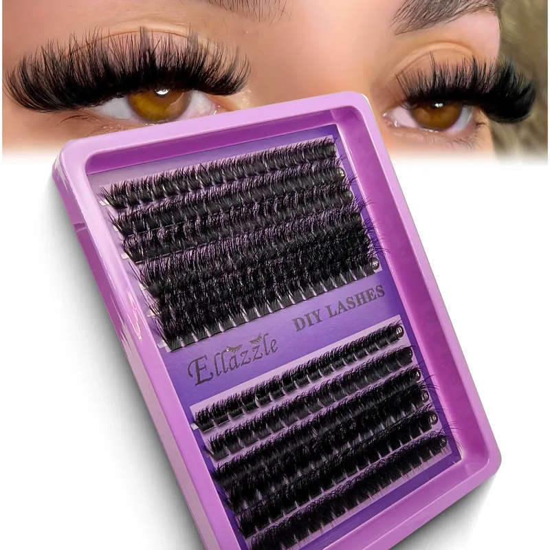 40D-150D Lashes Cluster DIY Lash Extension Mixed Tray Clusters Eyelashes Fluffy Volume Individual Lashes Cat Eye Lash Extension