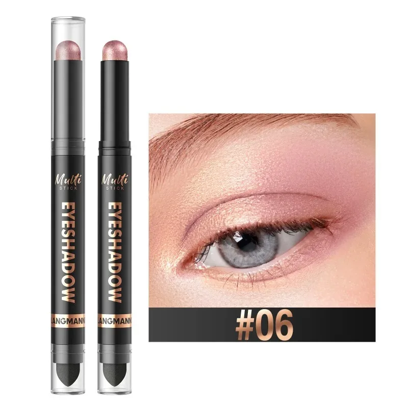 16 Colors Double Head Eyeshadow Stick Pearlescent Shimmer Brown High Waterproof Cream Eyes Shadow Pencil Long-Lasting Eye Makeup — image 16