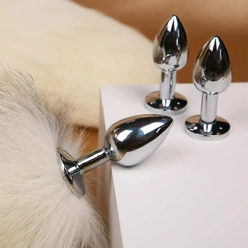 200cm Soft Real Fur Fox Tail Anal Plug with Split Design Metal Butt Plug for Women Cosplay Costume Flirt Sensory Sex Toys — image 4