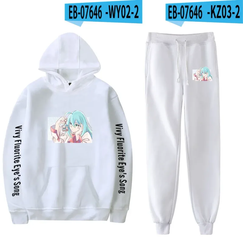 Harajuku Comfortable Vivy Fluorite Eye's Song Print Sweatshirt Sweatpants Hoodies+ Trousers Suit Boys/Girls 2 Piece Set Clothes — image 52