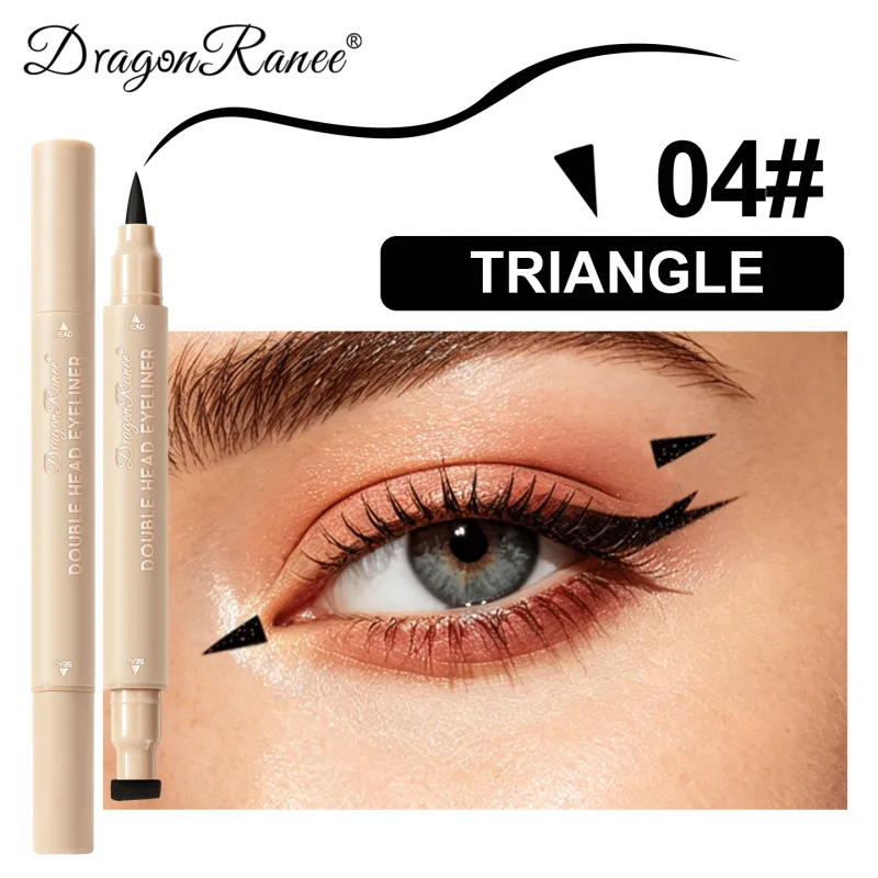 Double Head Eyeliner Stamp Waterproof Colorful Eyeliner With Heart/Star/Butterfly/Triangle Liquid Liner Seal Decorative Makeup