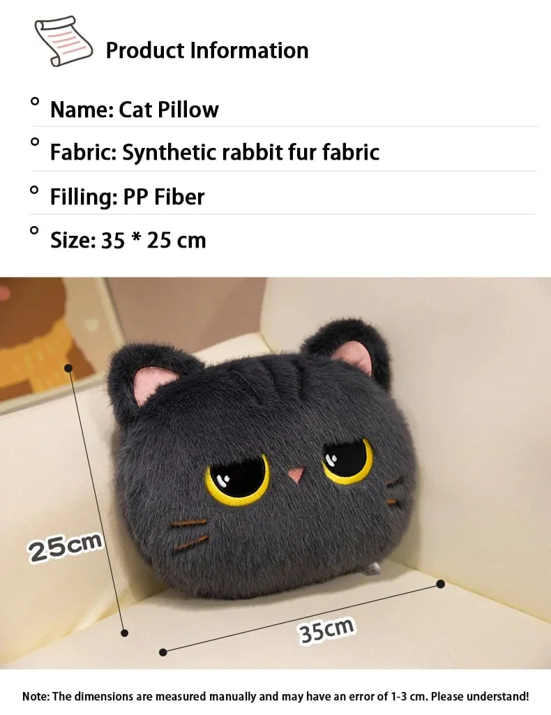 Original plush toy black cat official large doll throw pillow plush toy cute and adorable sofa cushion office throw pillow — image 9