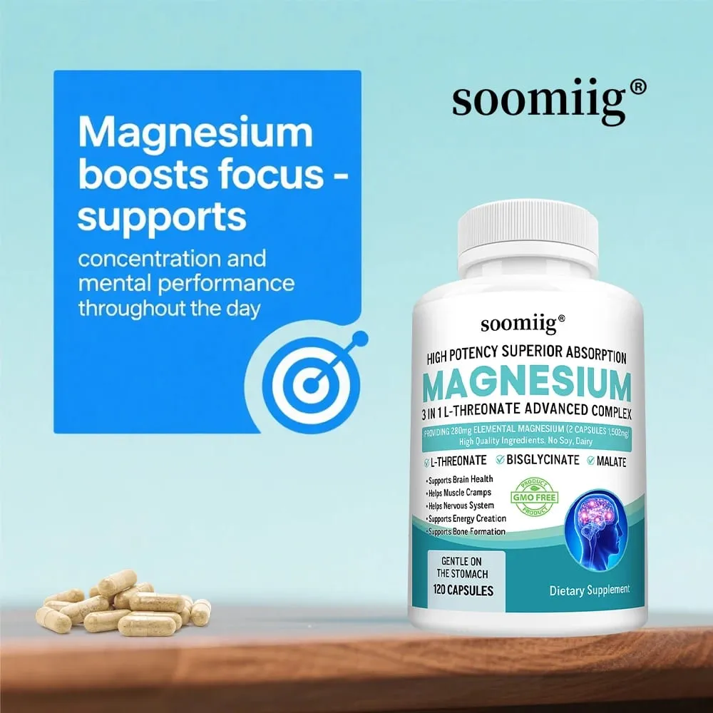 3-i-1 - Magnesium L-Treonat Glycinate Malat Hjärnhälsa Sömnstöd Förbättrad immunitet Energimetabolism — image 4
