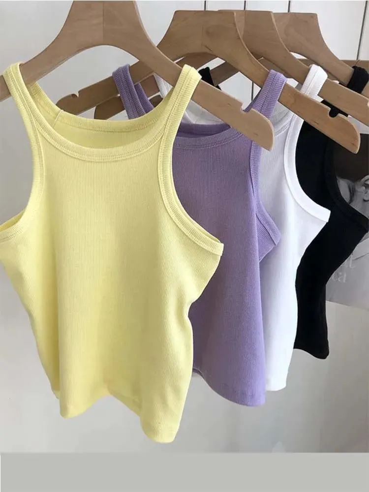 2024 Canotte da donna Canotte sexy ritagliate Top femminile Canotta estiva da donna Camis Abiti sportivi bianchi neri per le donne
