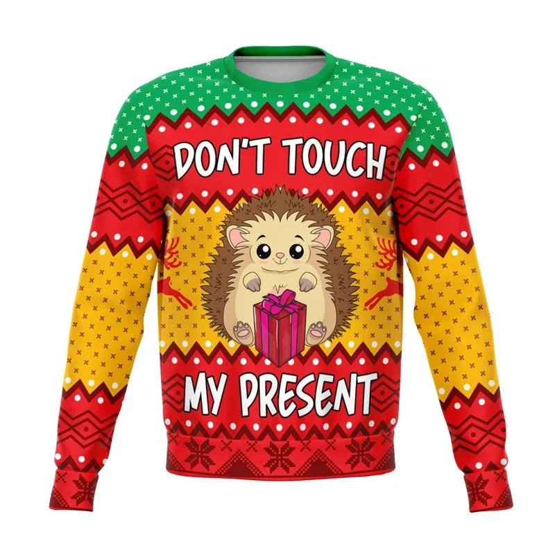 Colorful Dog Cat Pattern Ugly Christmas Sweater For Men 2026 New Year Festival Hoodie Women Merry Christmas Crew Neck Sweatshirt — image 17
