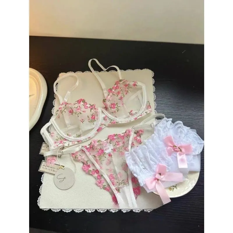 Sexy Sheer Lace Flower Embroidery Underwire Bra for Women Large Breast Minimizer Anti‑Sagging Comfort Everyday Wear YEMOMO S‑XL — image 2