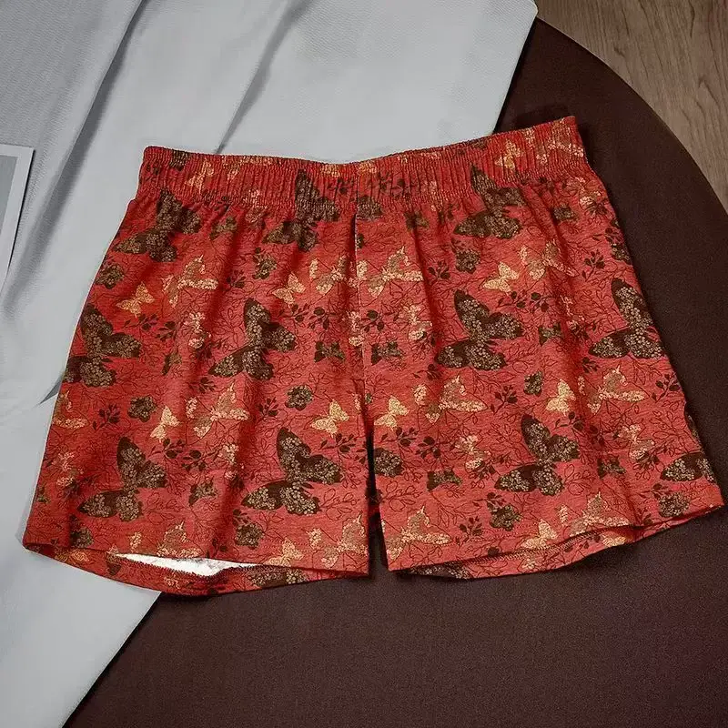 4Pcs Set Of Men's Personalized Butterfly Printed Flat Angle Pants, Loose Breathable Elastic Aro Pants, Men's Casual Underwear