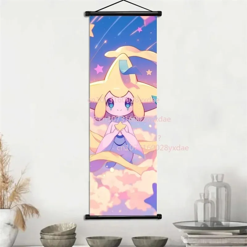 Classic Printed Pokemon Poster Cartoon Wall Artwork Gengar Squirtle Bulbasaur Pikachu Hanging Scroll Family Room Decoration — image 10