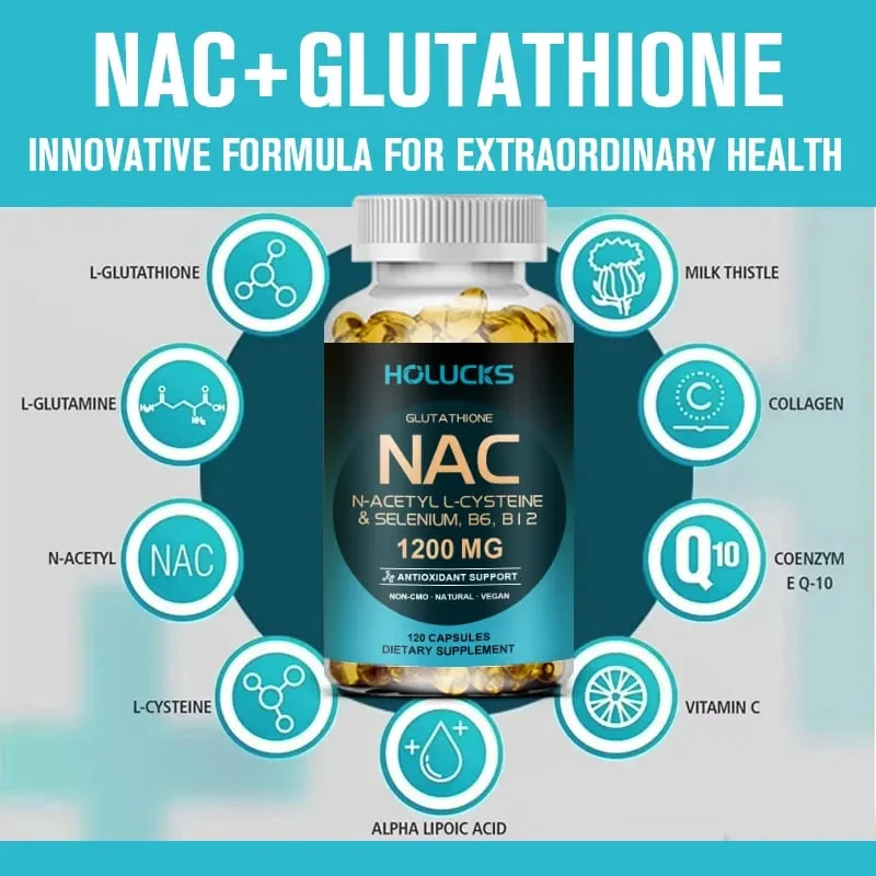 Κάψουλες NAC 1200mg - Υποστήριξη για την υγεία του δέρματος Κυτταρική ενέργεια Αντιοξειδωτική αποτοξίνωση Ενισχύει το ανοσοποιητικό Βελτίωση της πέψης — image 5