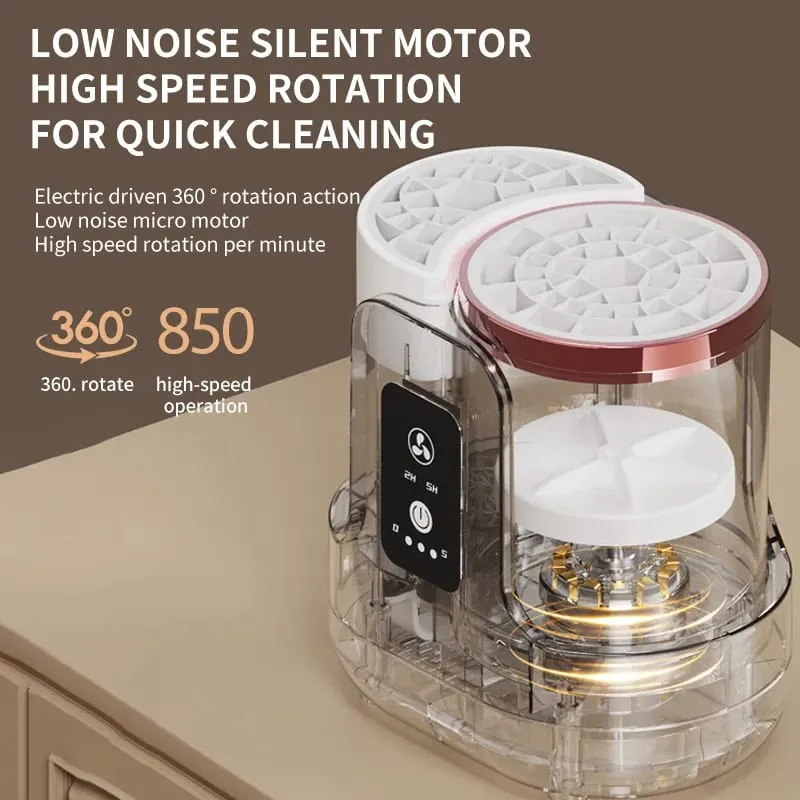 3 IN 1 Electric Makeup Brush Cleaner Machine With Makeup Brush Dryer-Holder-Portable Automatic USB Cosmetic Brushes Cleaner Tool